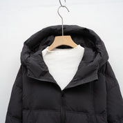 Lange Gewatteerde Jas met Capuchon