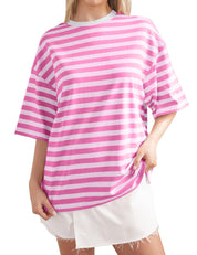 Gestreept Dames T-Shirt – Premium Katoen