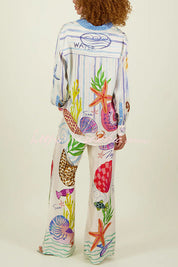 Marine Print Set – Modieuze Two-Piece Set met Maritieme Print