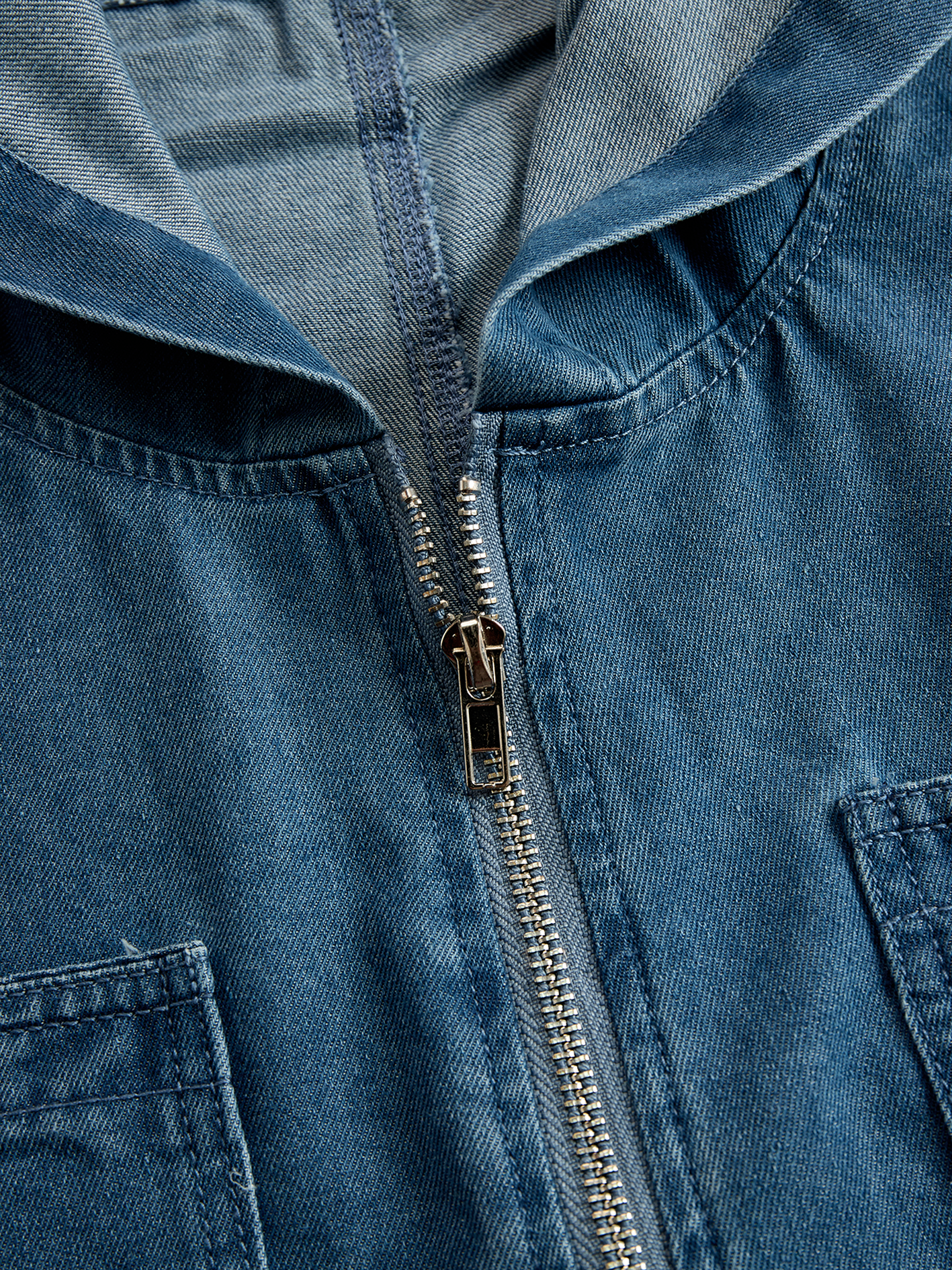 Dames Denim Jumpsuit met Capuchon