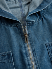 Dames Denim Jumpsuit met Capuchon