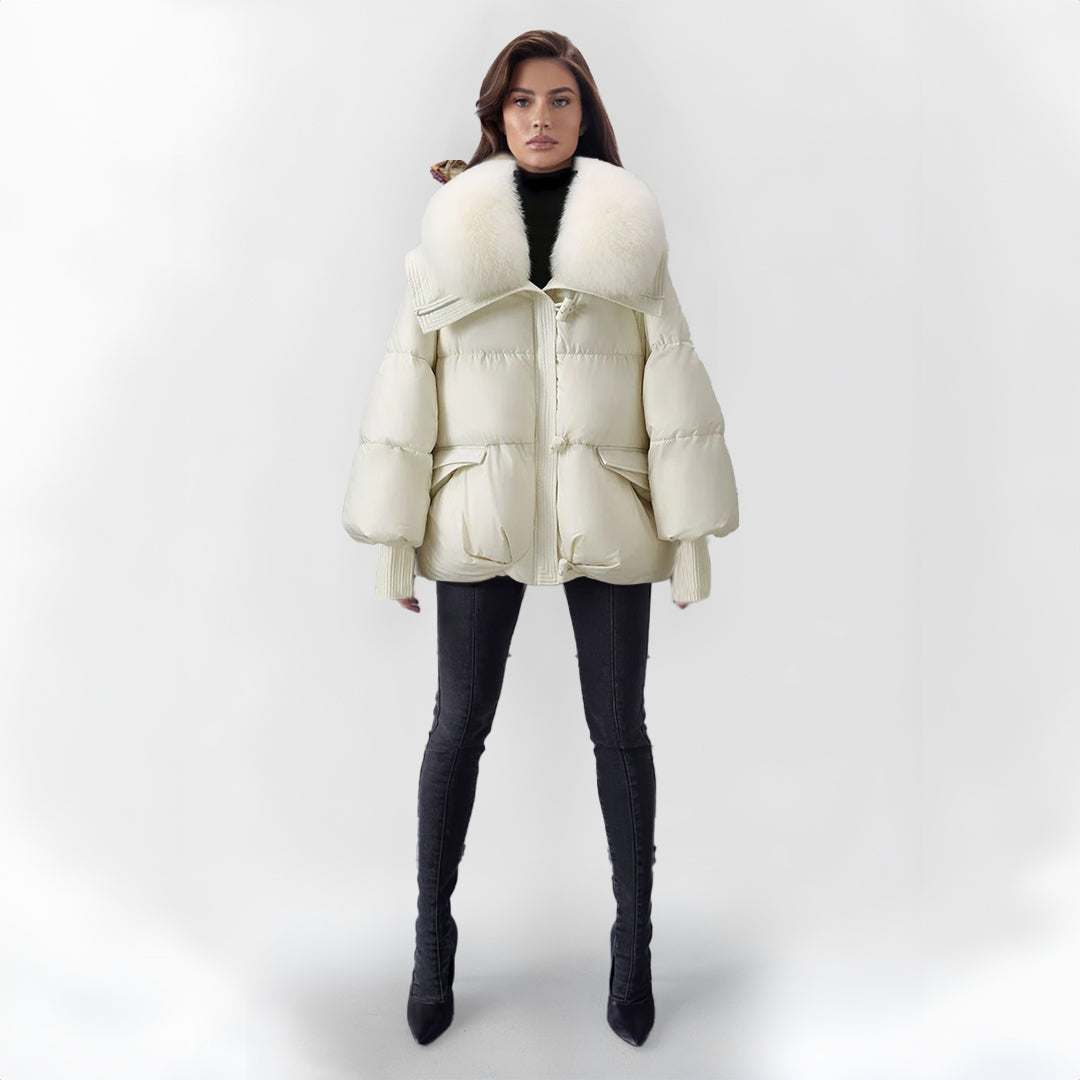Gewatteerde Padded Jas voor Dames met Bontkraag – Warme Luxe Winterjas