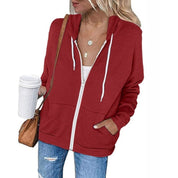 Comfortabele Katoenmix Dames Hoodie met Ritssluiting