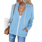 Comfortabele Katoenmix Dames Hoodie met Ritssluiting