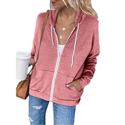 Comfortabele Katoenmix Dames Hoodie met Ritssluiting