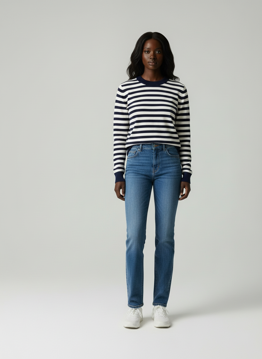 Gestreept Sweatshirt Dames - Luxueus Breisel