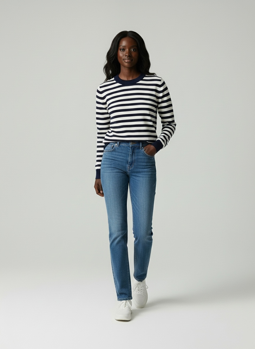 Gestreept Sweatshirt Dames - Luxueus Breisel