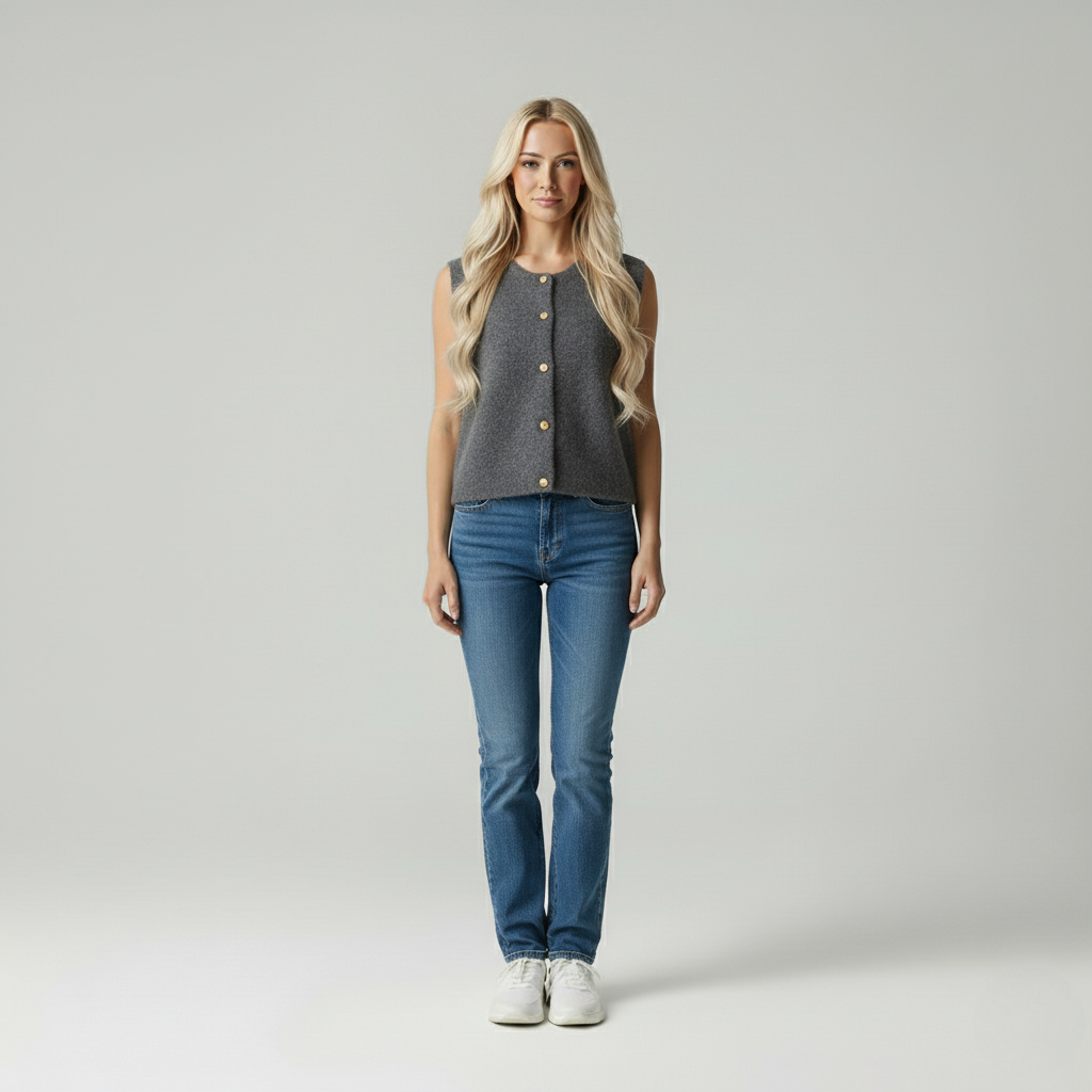Gebreid Vest Zonder Mouwen