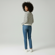 Gebreid Dames Vest – Gestreepte Cardigan – Trendy Knitwear