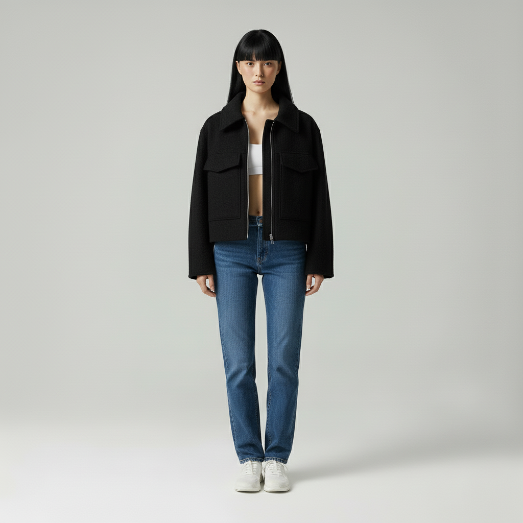 Gebreid Dames Jasje Kort – Knit Jacket met Rits