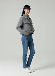 Gebreid Dames Jasje Kort – Knit Jacket met Rits