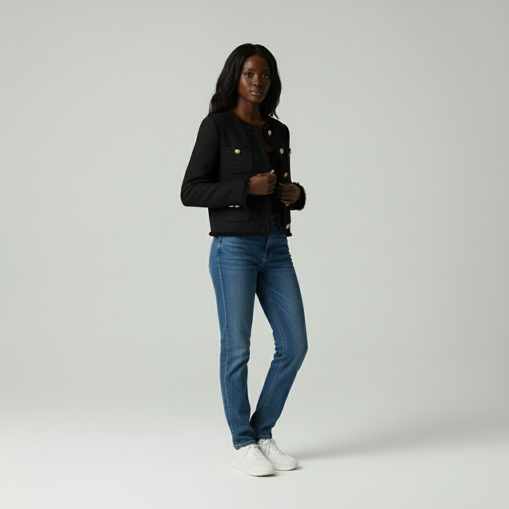 Femke Tweed Jasje – Stijlvol Damesjasje van Hoogwaardige Tweedstof