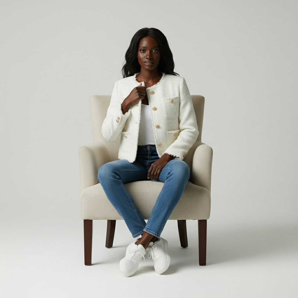 Femke Tweed Jasje – Stijlvol Damesjasje van Hoogwaardige Tweedstof