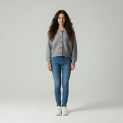 Wollen Dames Cardigan – Gebreid Vest met Hartknopen