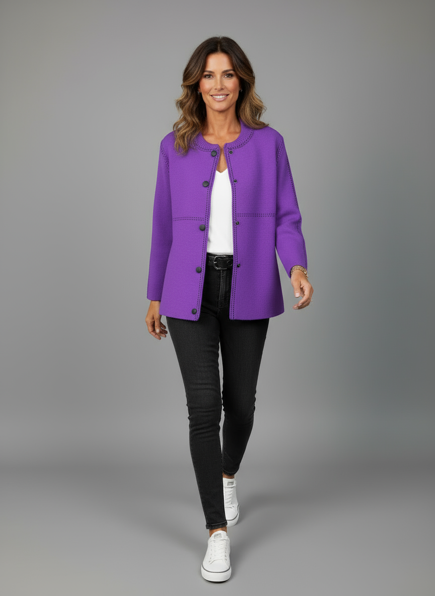 Dames Gebreide Sweatercoat met Lange Mouwen