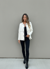 Dames Gebreide Sweatercoat met Lange Mouwen