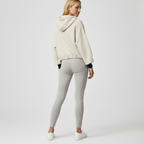 Casual Dames Hoodie – Half Zip, Zakken en Verlaagde Schouder