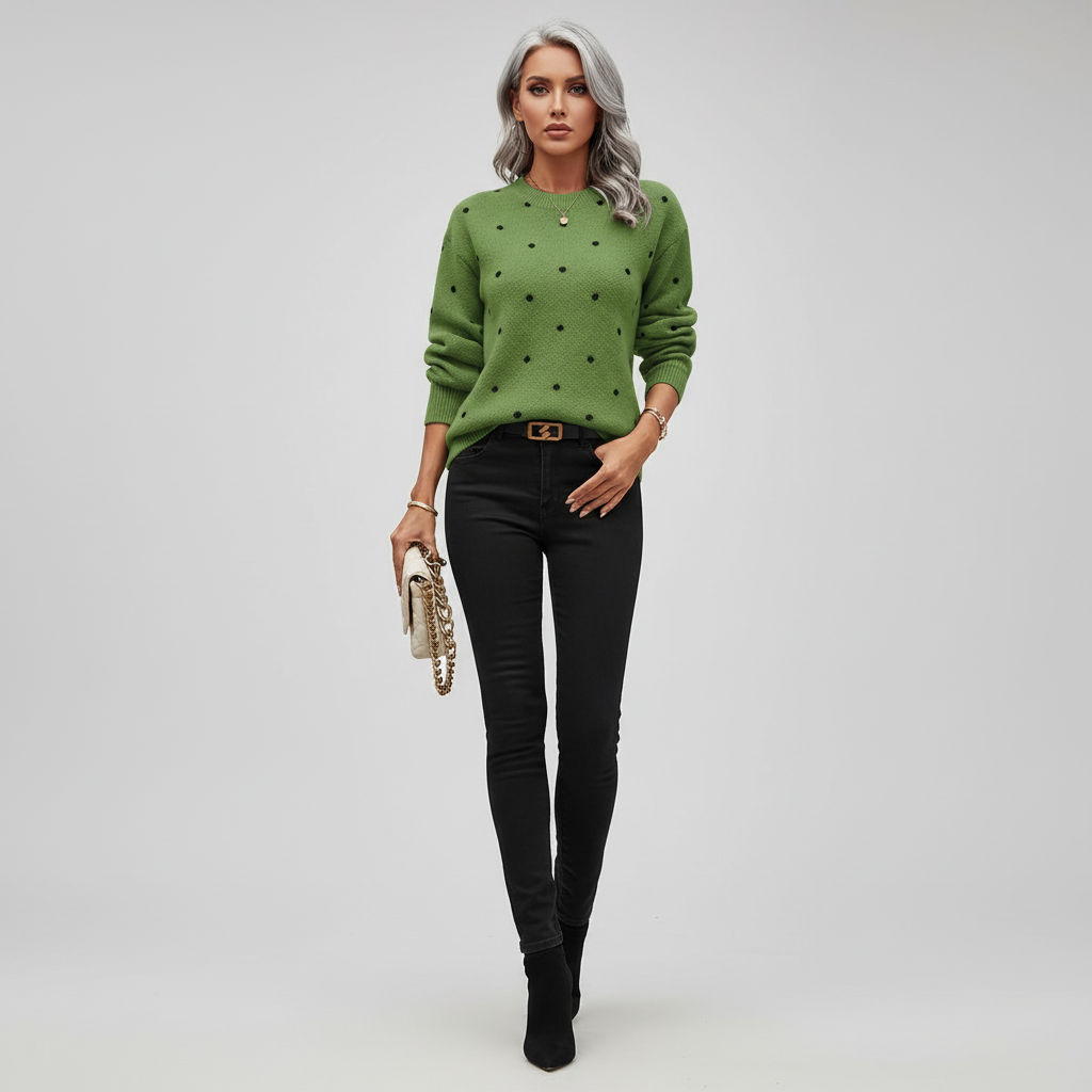 Gebreide Trui met Stippen