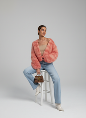 Gebreide Dames Cardigan met Ballonmouwen | Wolblend