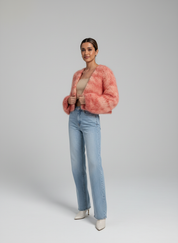 Gebreide Dames Cardigan met Ballonmouwen | Wolblend