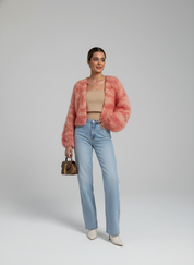 Gebreide Dames Cardigan met Ballonmouwen | Wolblend