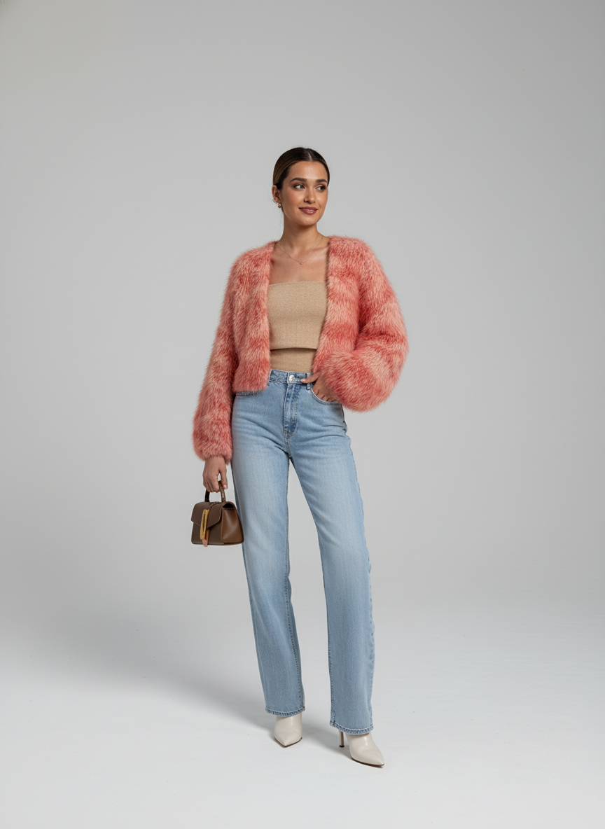 Gebreide Cardigan met Ballonmouwen | Wolblend