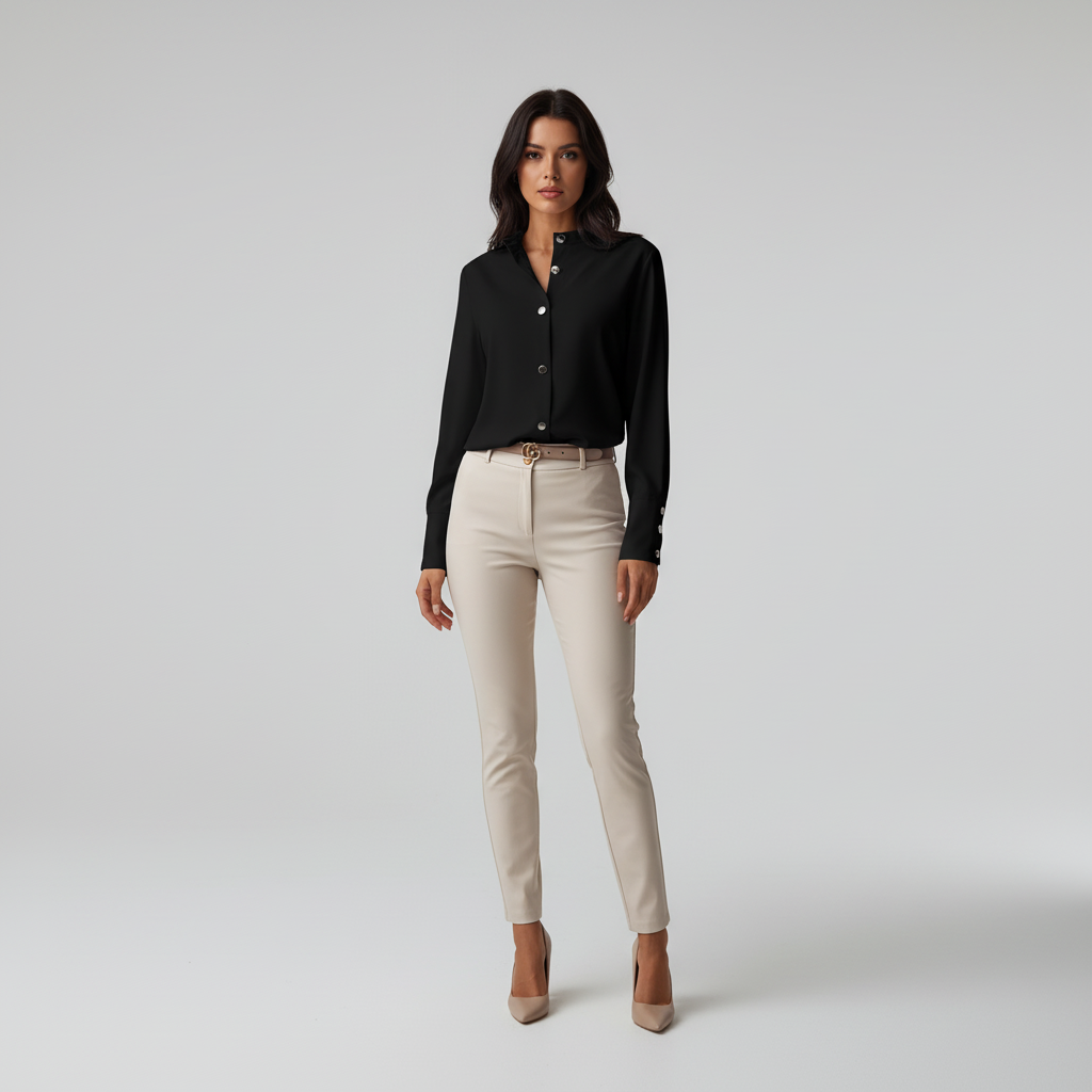 Kwaliteit Dames Blouse met Metalen Details