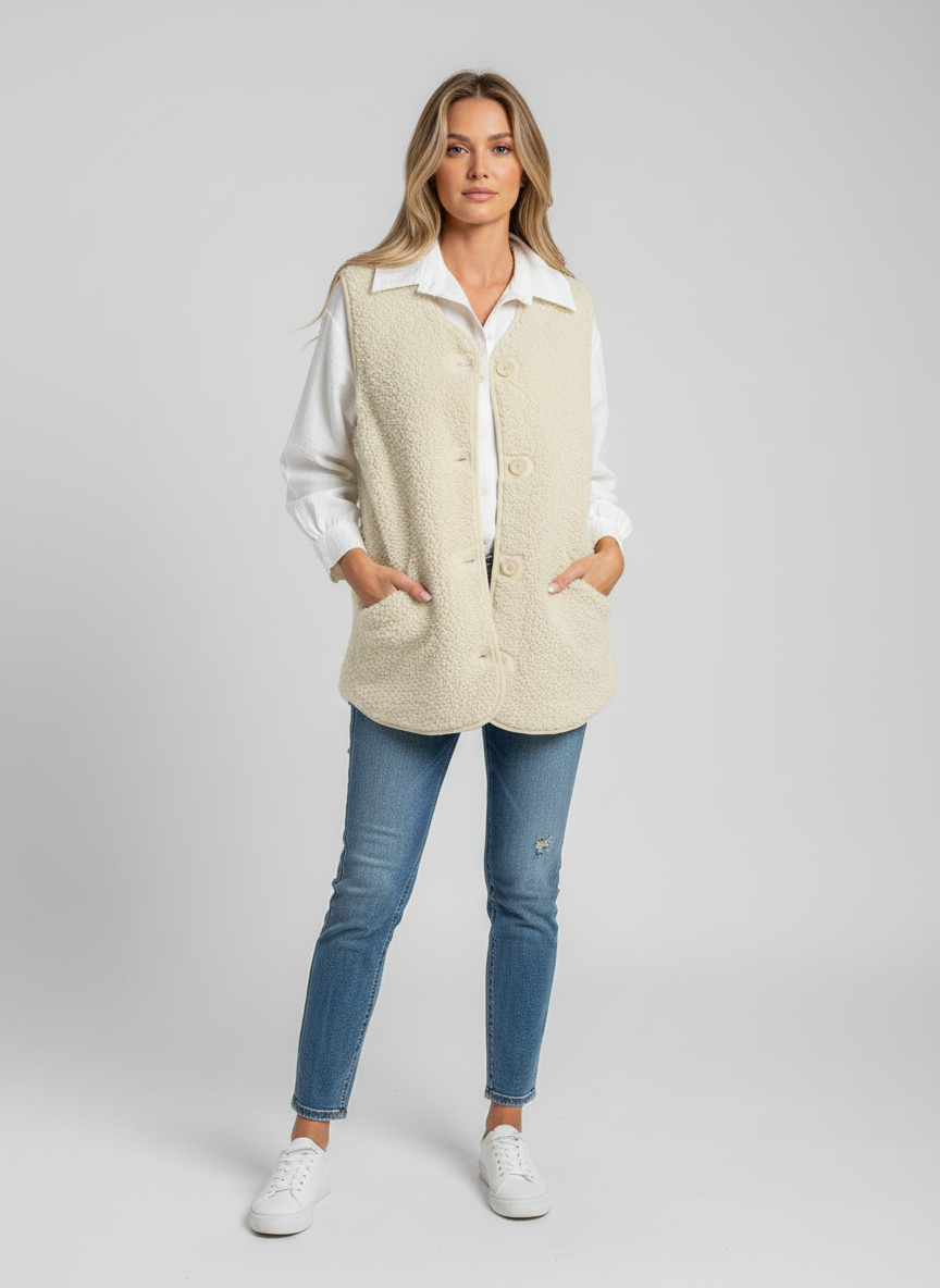 Warm Fleece Dames Bodywarmer – Zacht Vest Casual Outdoor