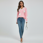 Dea Studios V-Hals Trui met Bloemen