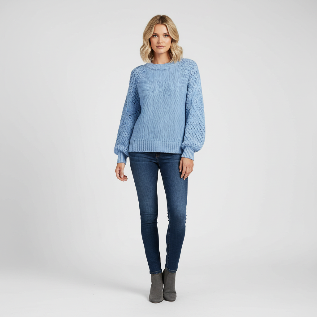 Gebreide Trui voor Dames met Mouwpatroon