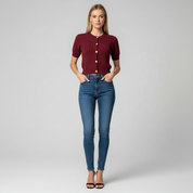 Gebreide Korte Mouw Top – Dames Knitwear