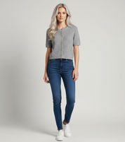 Gebreide Korte Mouw Top – Dames Knitwear