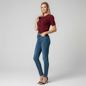 Gebreide Korte Mouw Top – Dames Knitwear