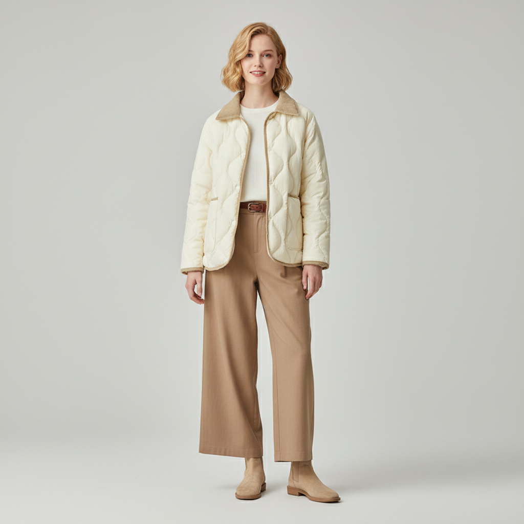 Dames Tussenjas met Corduroy Kraag