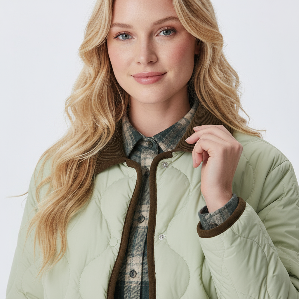 Dames Tussenjas met Corduroy Kraag