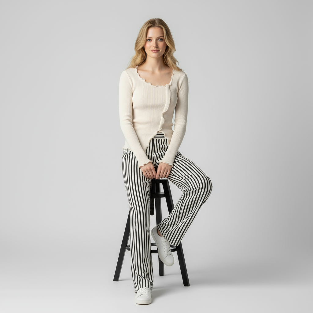 Effen Gebreid Shirt | Tijdloos Kwaliteits Design