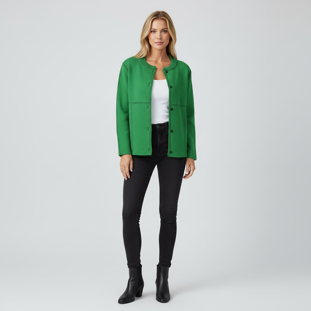 Dames Gebreide Sweatercoat met Lange Mouwen