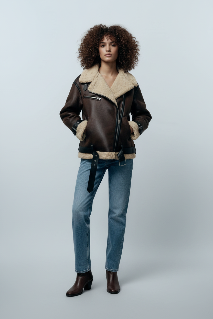 Dames Leren Jack – Trendy Leren Jas voor Daily Wear