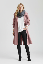 Regenjas voor Dames – Waterafstotende Jas met Capuchon, Knoopsluiting & Losse Pasvorm