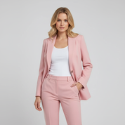 Dames Broekpak – Chique Two Piece Set met Tailored Blazer en Rechte Pantalon