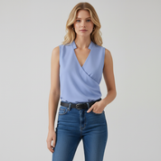V-hals Top voor Dames – Tijdloze Luxe Top, Elegante Basic