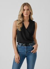 V-hals Top voor Dames – Tijdloze Luxe Top, Elegante Basic