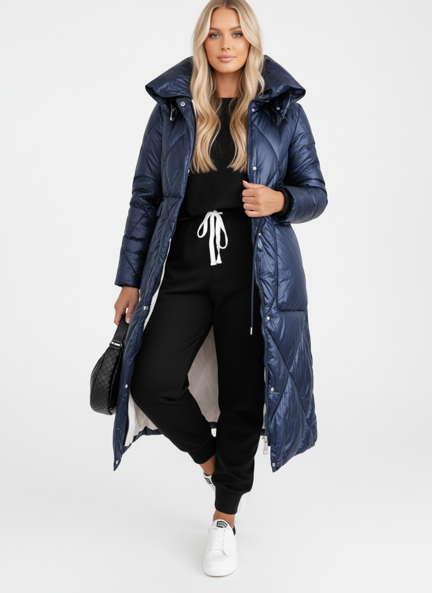 Lange Gewatteerde Dames Winterjas – Lichtgewicht Puffercoat