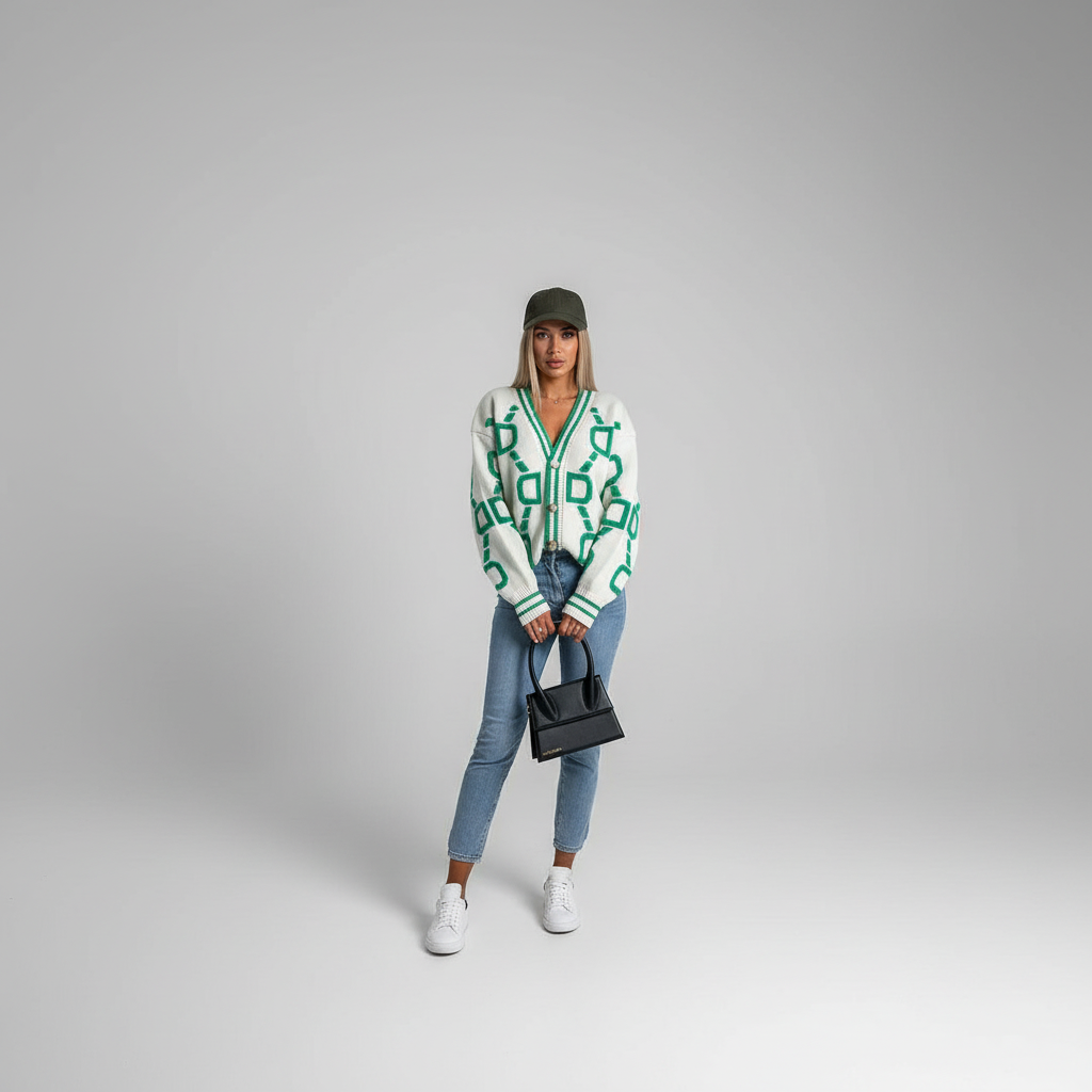 Gebreide Cardigan met Patroon