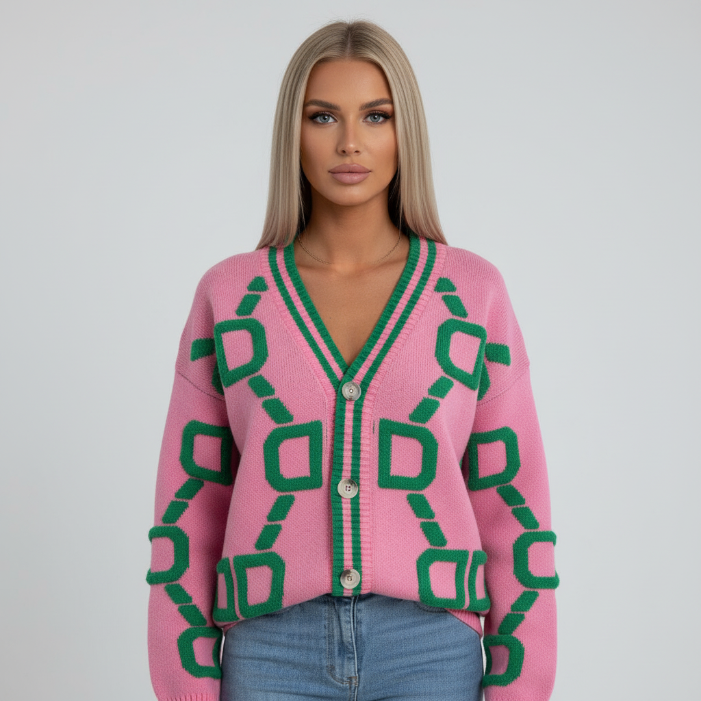Gebreide Cardigan met Patroon
