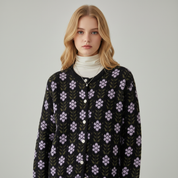 Dames Cardigan met Bloemenprint en Knoopsluiting