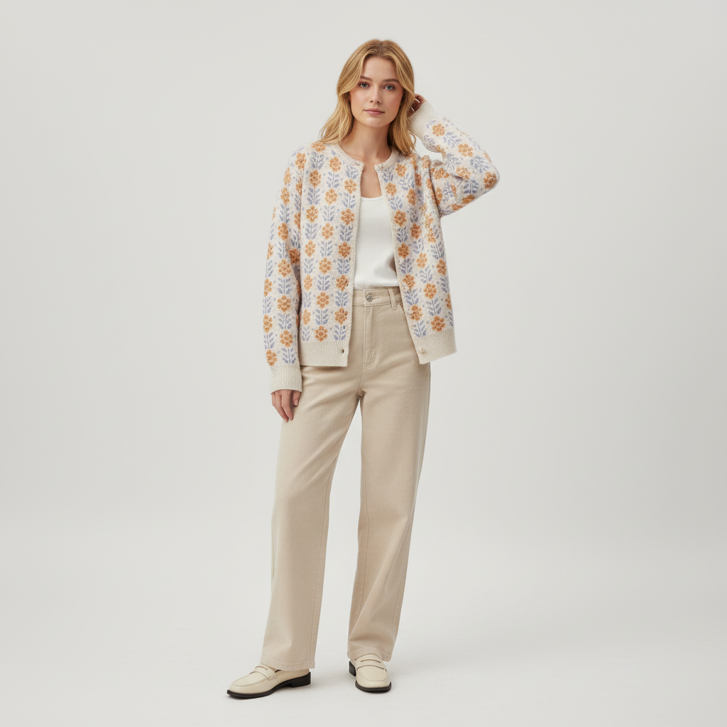 Cardigan met Bloemdessin