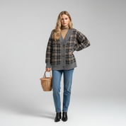 Dames Cardigan met Patroon en V-Hals