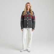 Comfortabele Dames Cardigan met Ronde Hals – Tijdloos Design