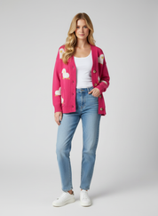 Gebreide Dames Cardigan met Schapenmotief